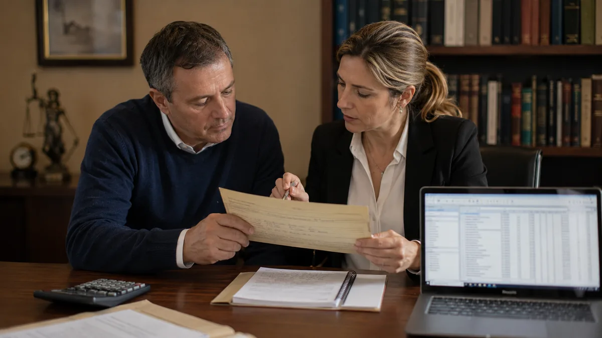 Documentos de un procedimiento concursal de la Ley 20.720 sobre un escritorio