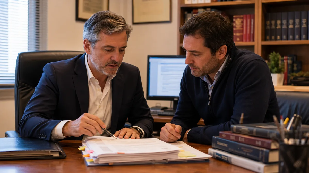 Abogado revisando antecedentes con un cliente para evaluar la procedencia del recurso.