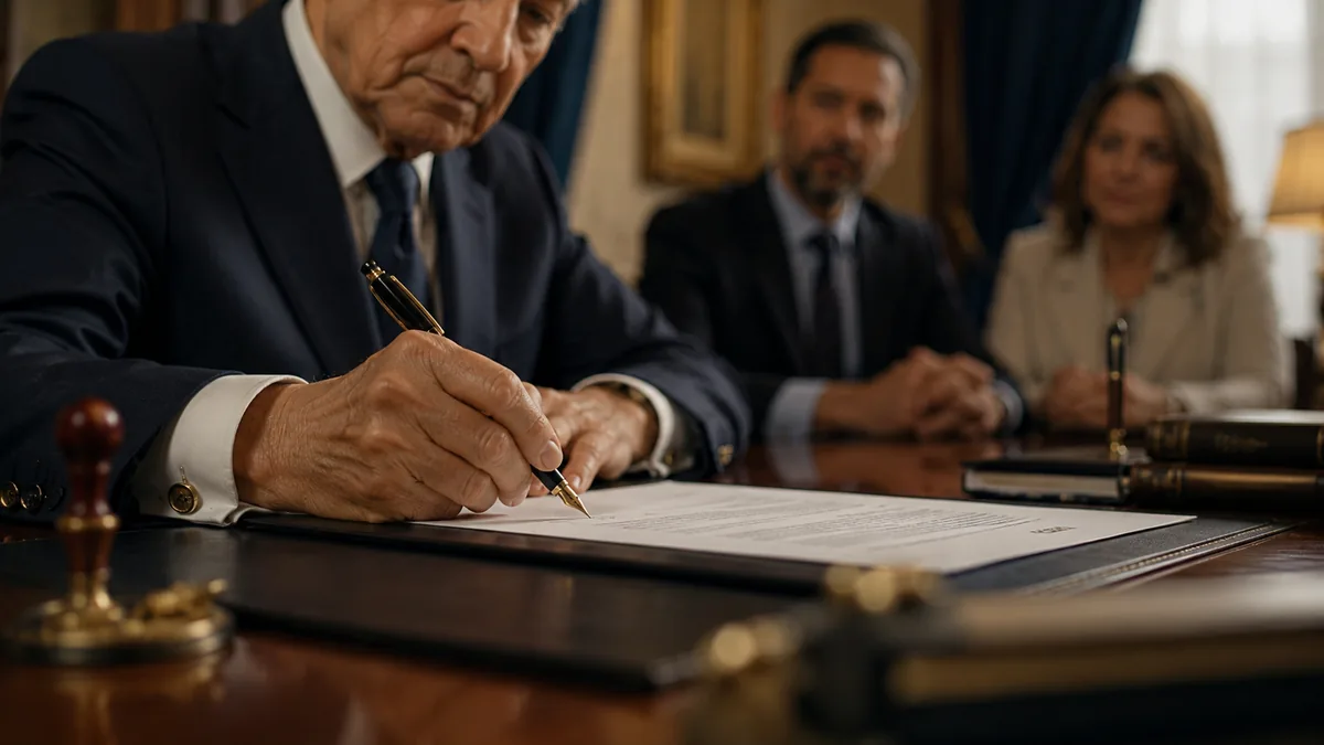 Otorgamiento de un testamento ante notario y testigos
